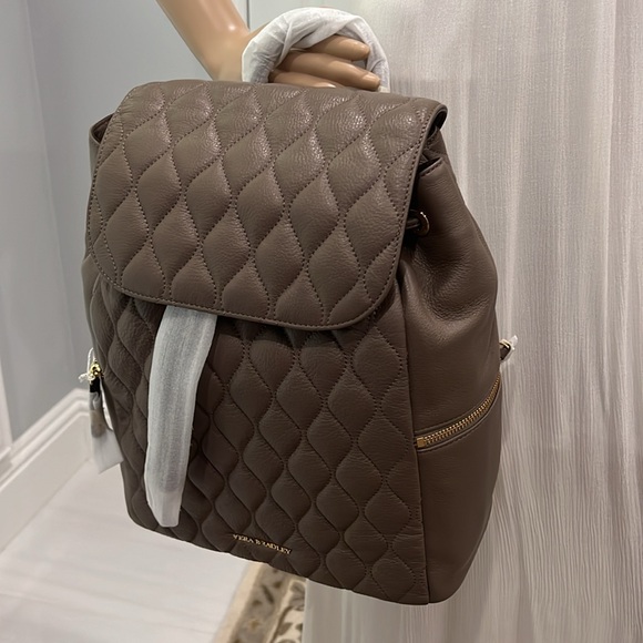 Vera Bradley Quilted Amy Backpack Black Genuine Leather - Picture 12 of 14